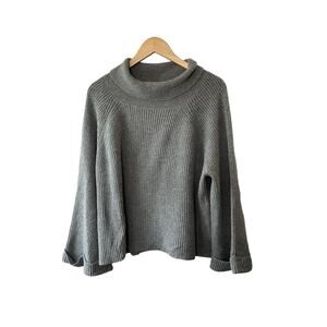 Leith Gray Dolman Ribbed Turtleneck Sweater Women's Size XS